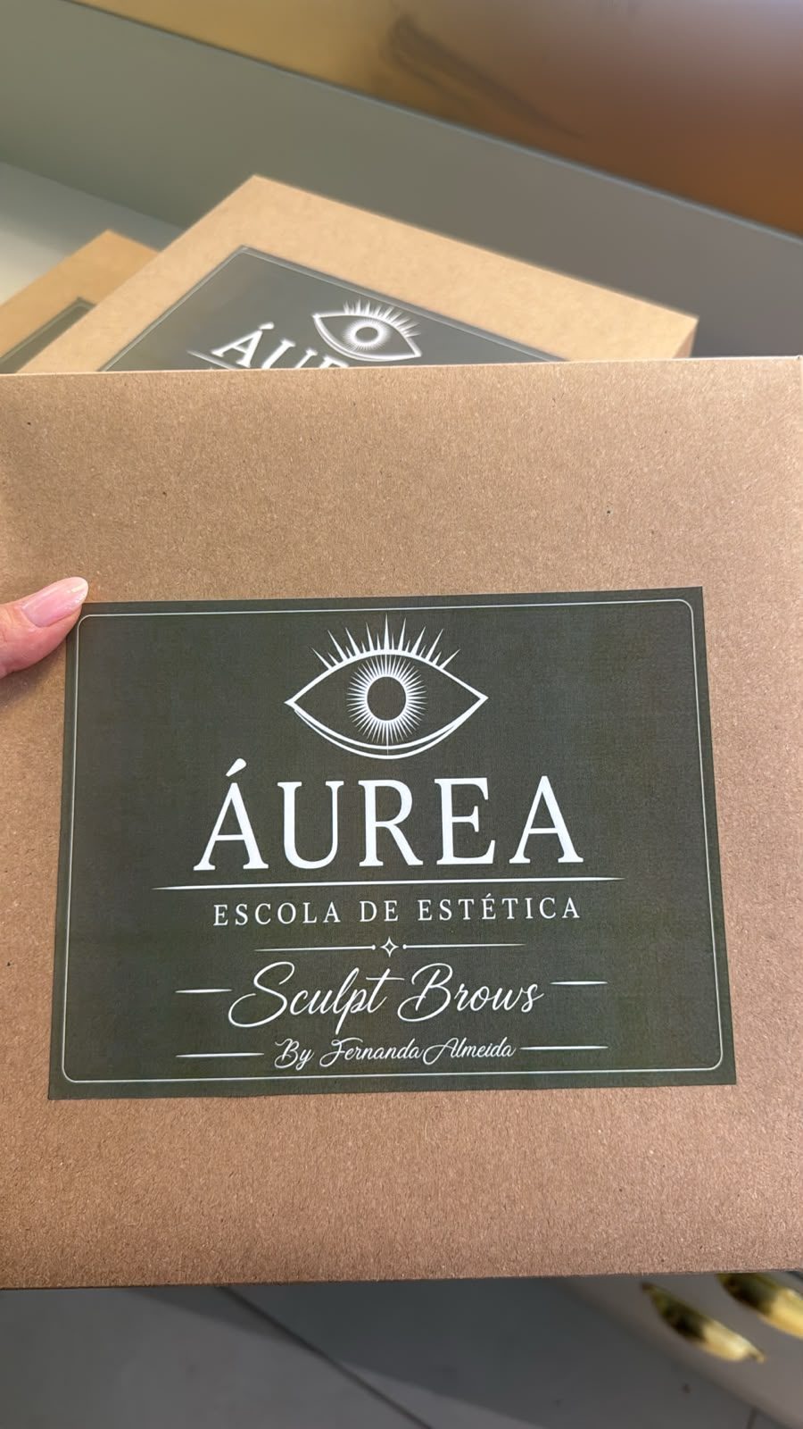 Caixa do kit Sculpt Brows sendo apresentada